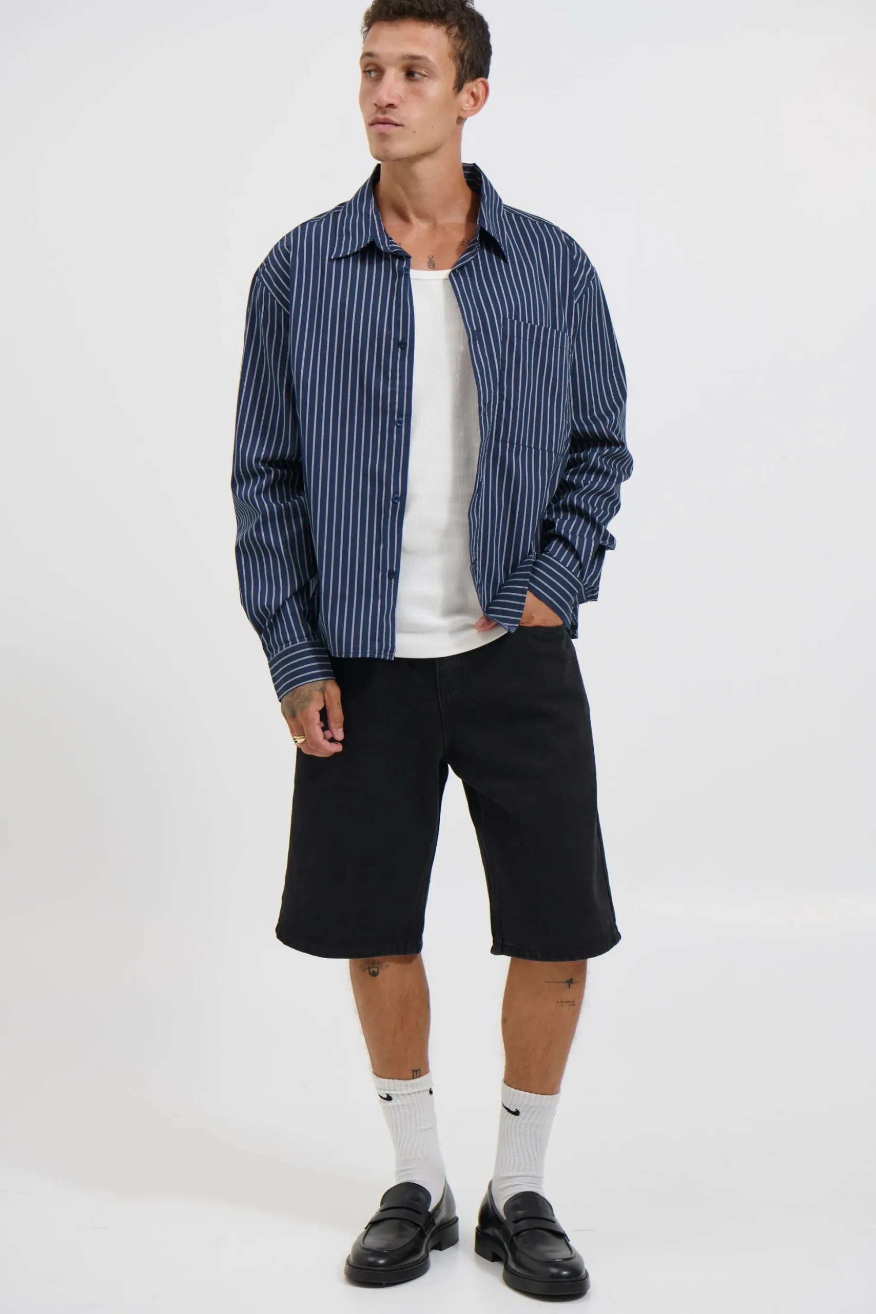 Long Sleeve Box Shirt Navy