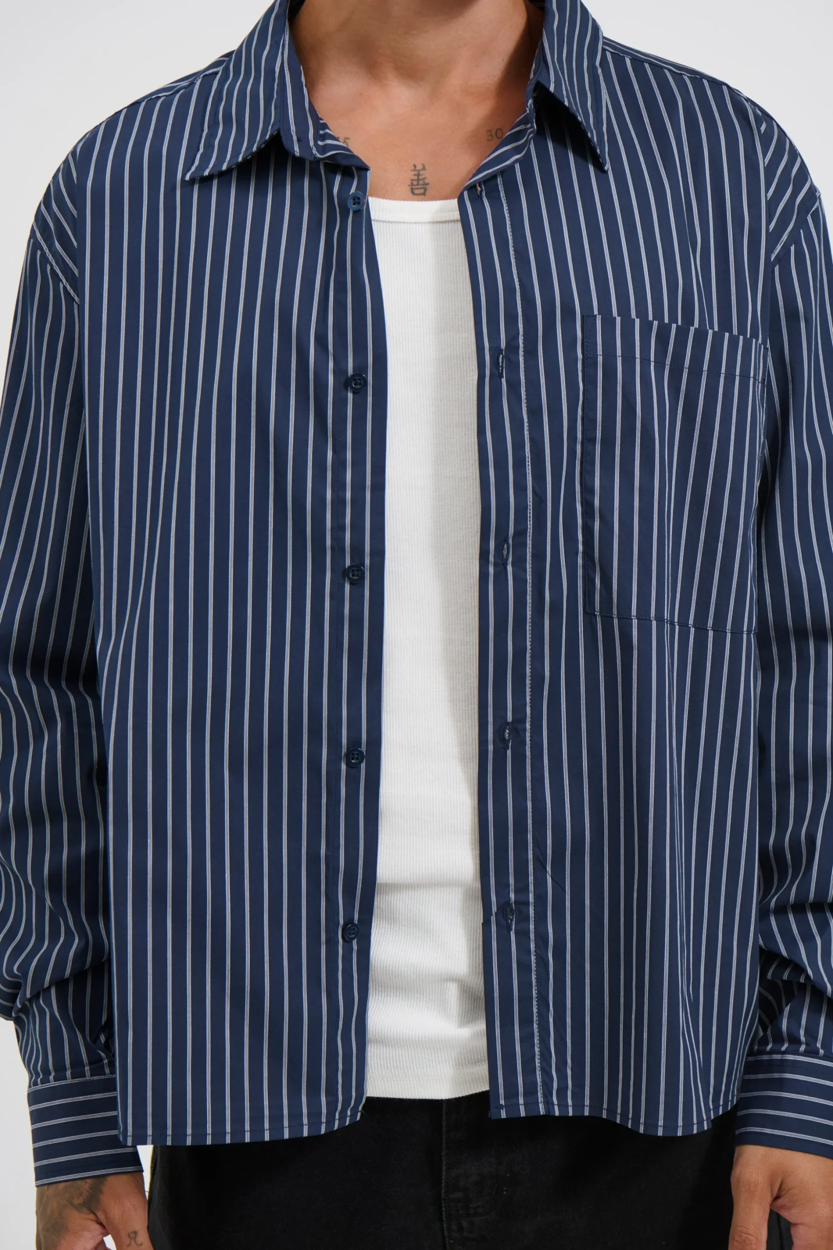 Long Sleeve Box Shirt Navy