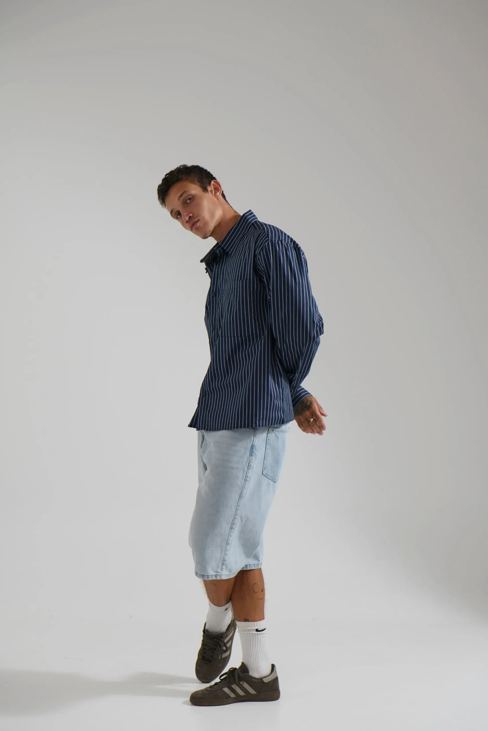 Long Sleeve Box Shirt Navy