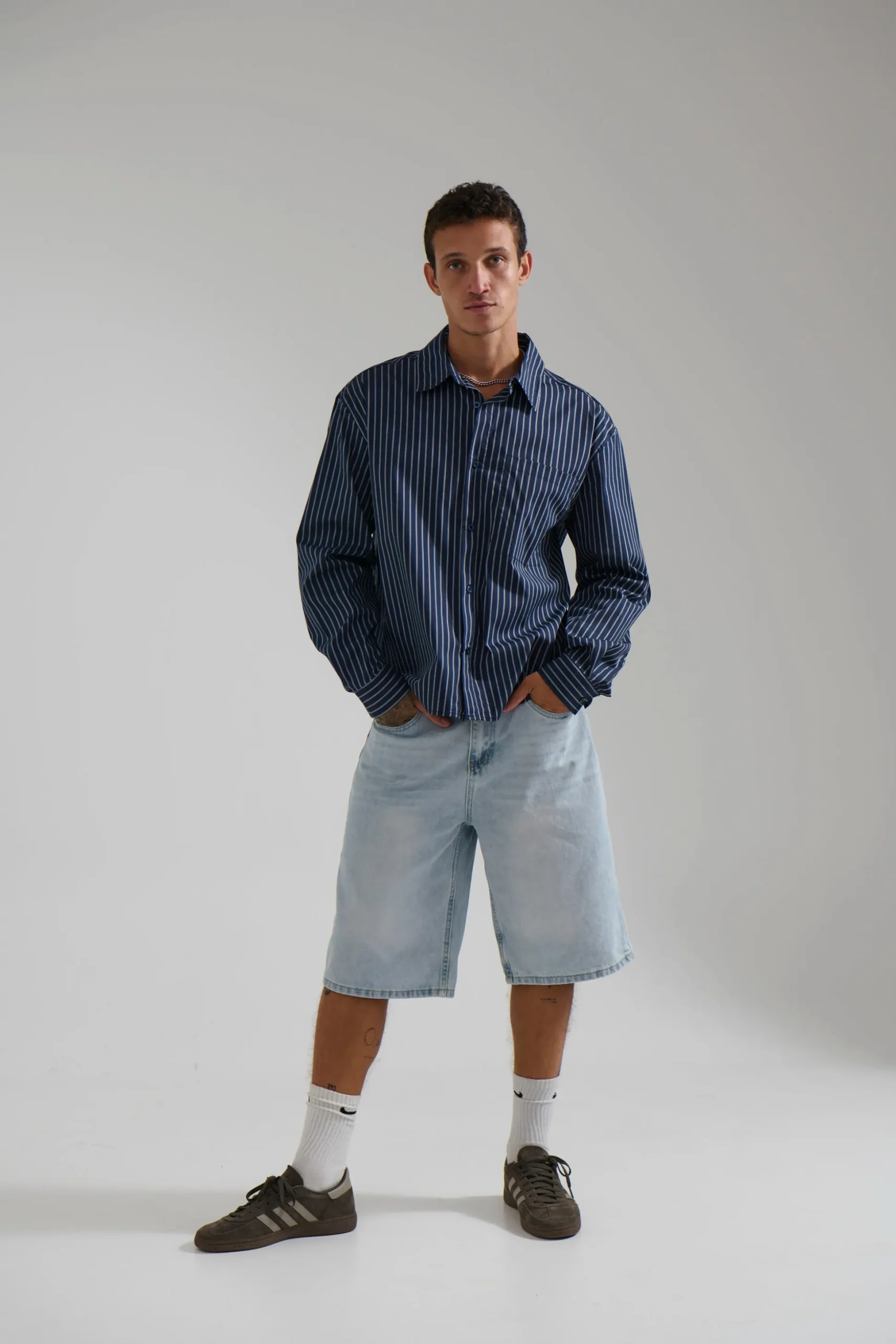 Long Sleeve Box Shirt Navy