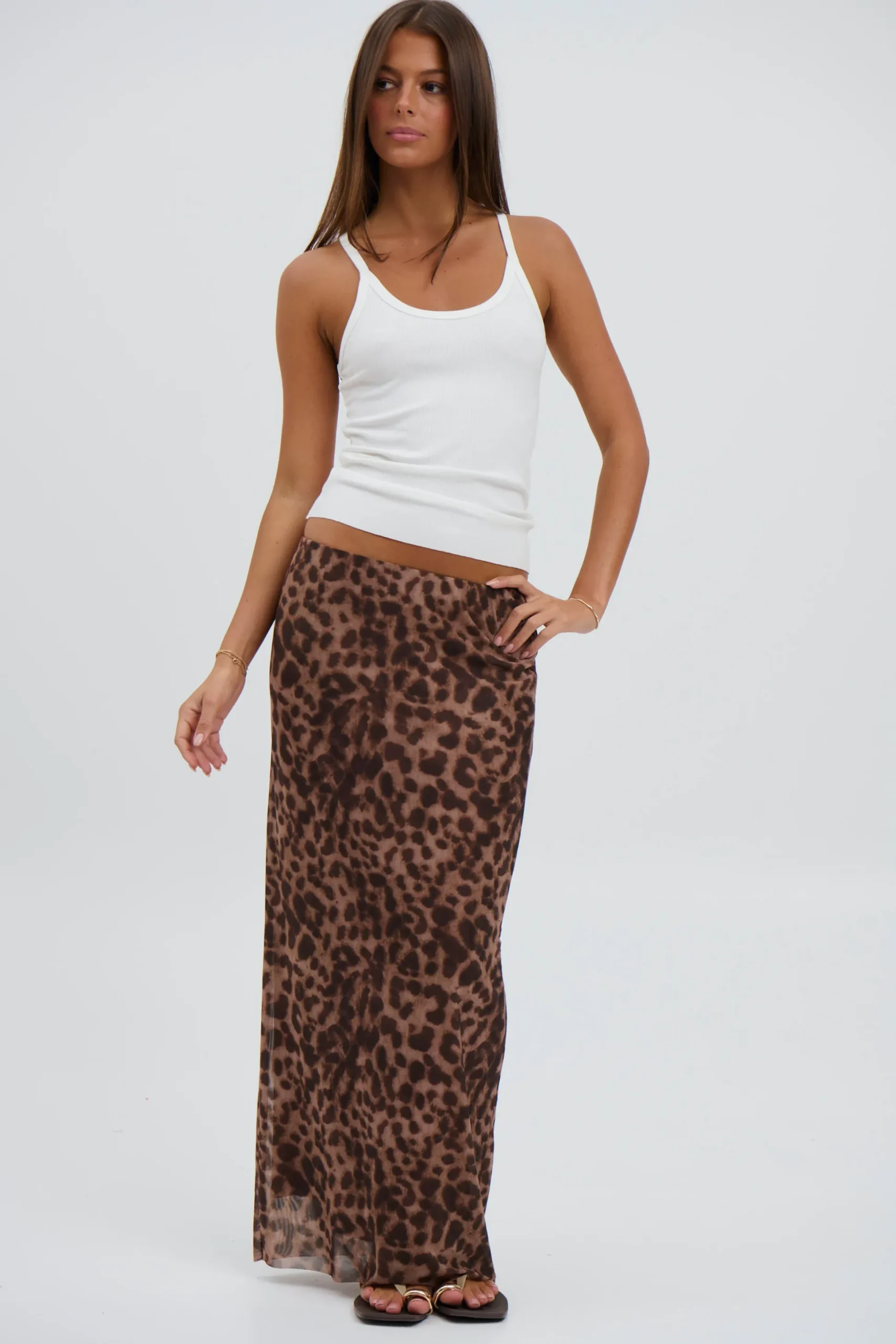 Louie Maxi Skirt Dark Leopard