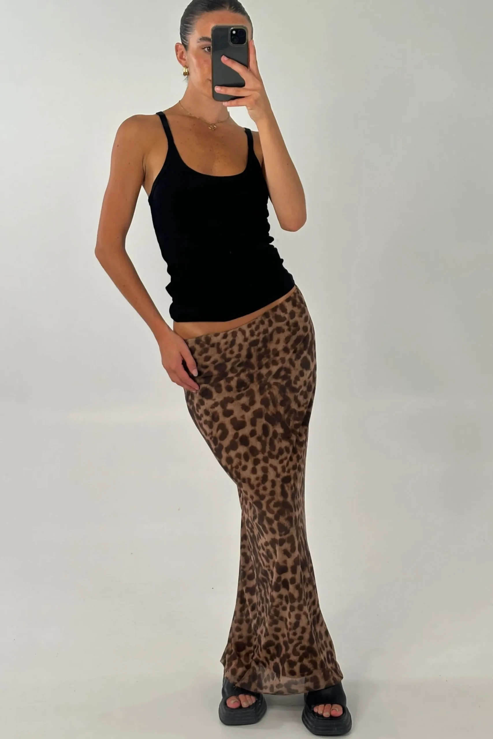 Louie Maxi Skirt Dark Leopard