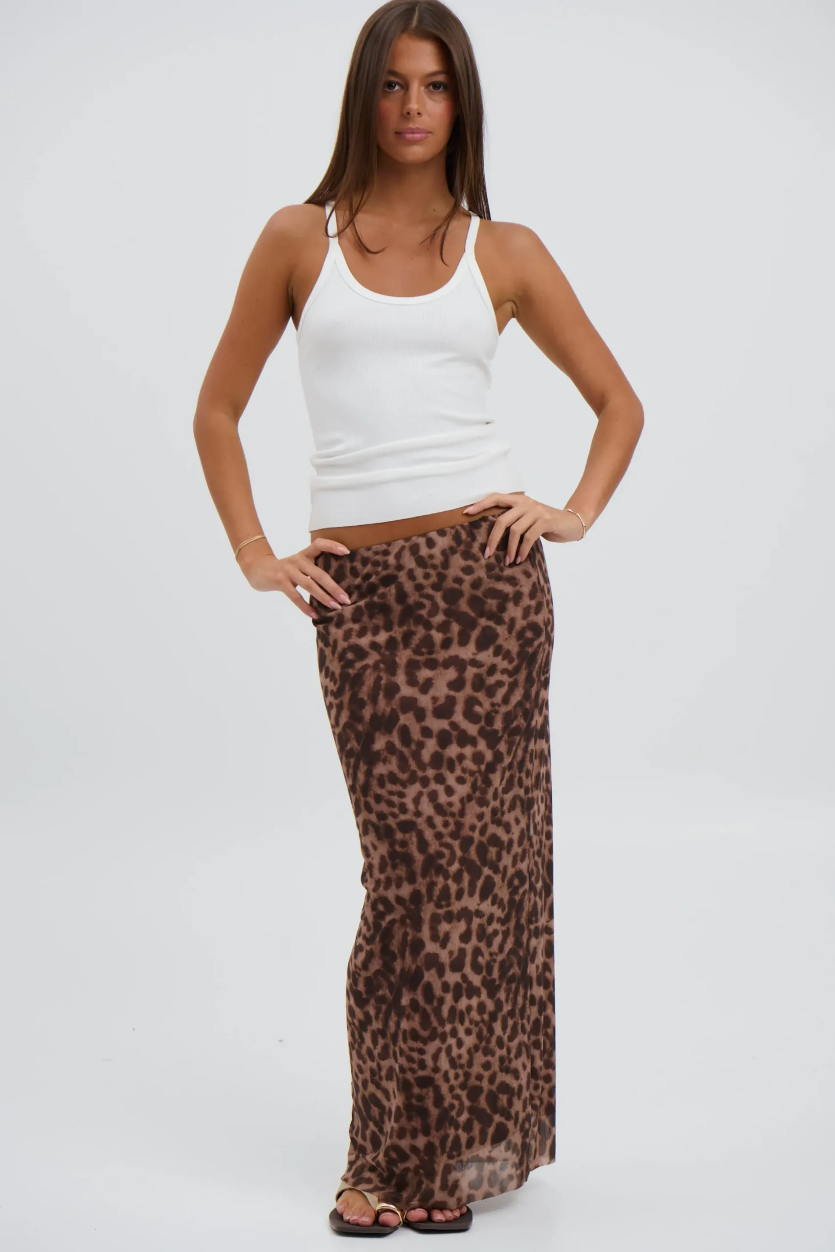 Louie Maxi Skirt Dark Leopard