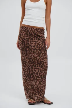 Louie Maxi Skirt Dark Leopard