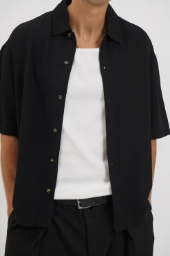 Lucas Drop Shirt Soft Texture Black