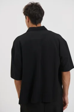 Lucas Drop Shirt Soft Texture Black