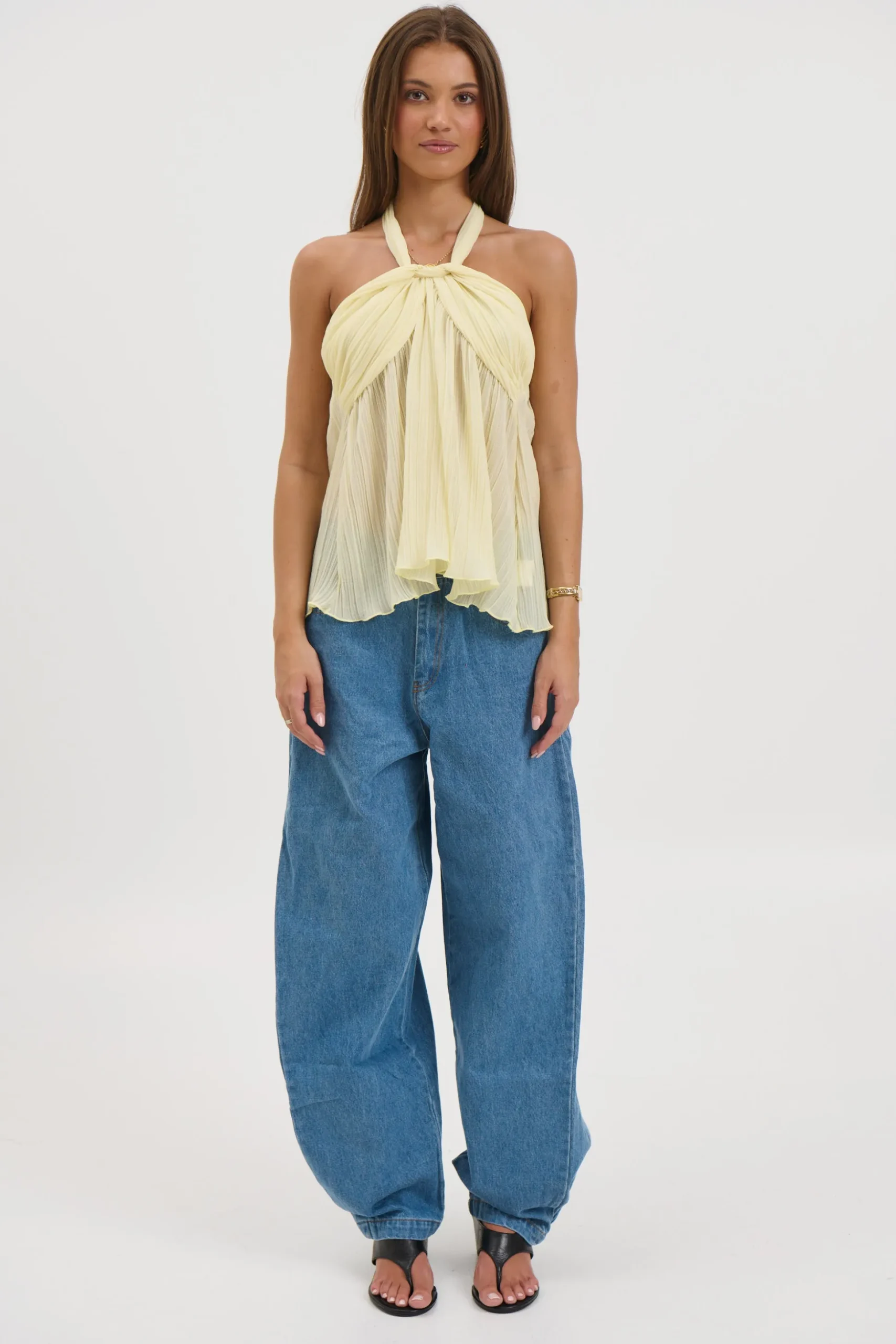 Maddison Halter Top Lemon