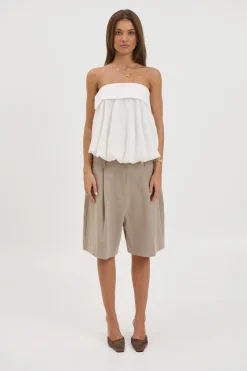 Makenzie Strapless Top White