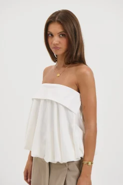 Makenzie Strapless Top White