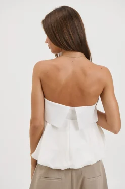 Makenzie Strapless Top White