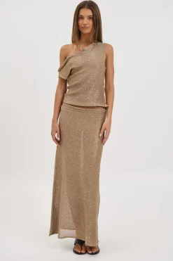 Manni Midi Skirt Gold