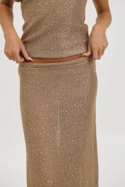 Manni Midi Skirt Gold