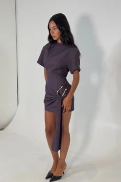 Martini Mini Dress Raisin