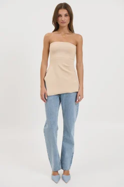 Melinda Strapless Top Sand