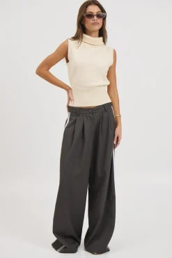 Michelle Turtle Neck Top White