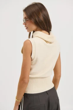 Michelle Turtle Neck Top White