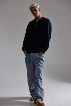 Mick Long Sleeve Polo Navy