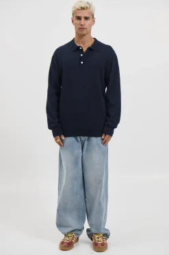 Mick Long Sleeve Polo Navy