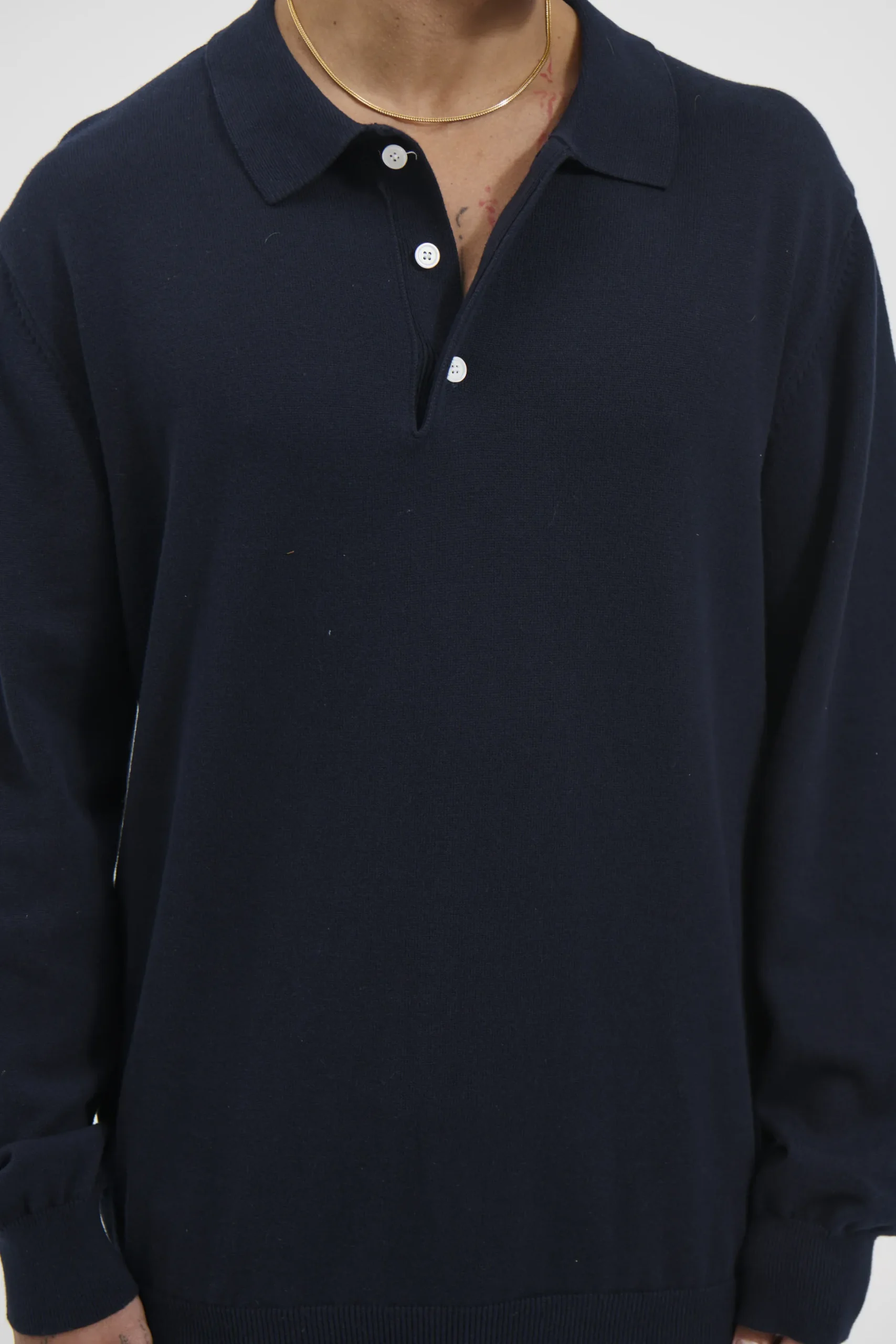 Mick Long Sleeve Polo Navy