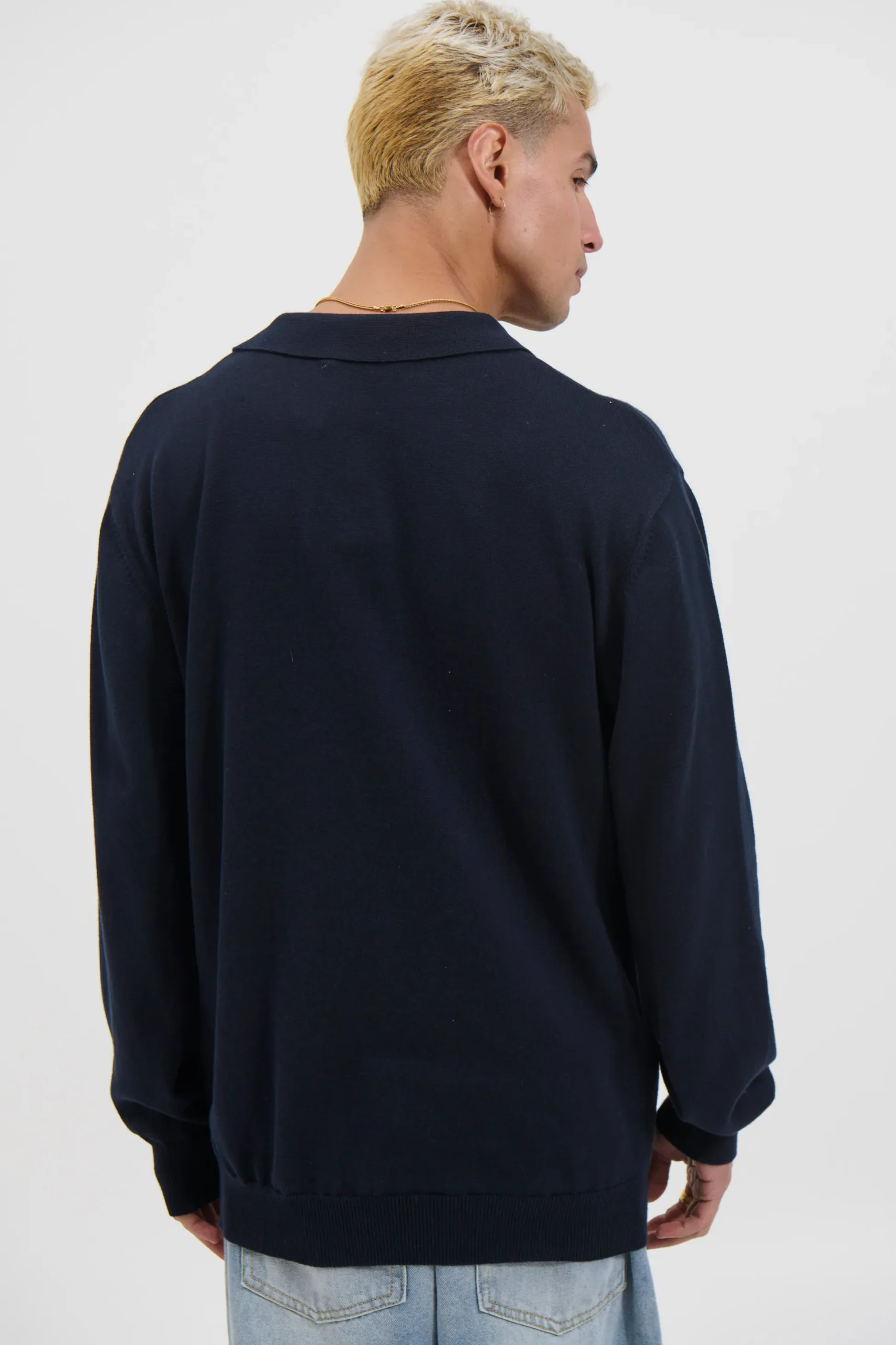 Mick Long Sleeve Polo Navy