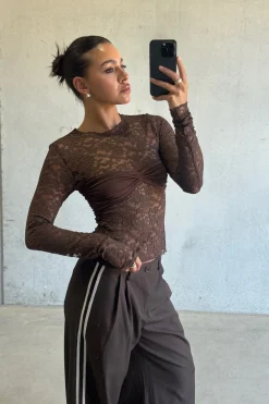 Midnight Long Sleeve Top Chocolate