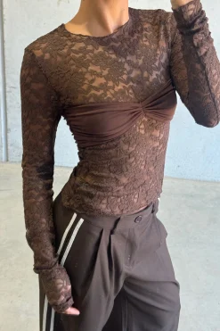 Midnight Long Sleeve Top Chocolate