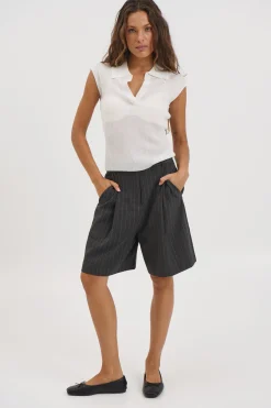 Mika Short Pinstripe