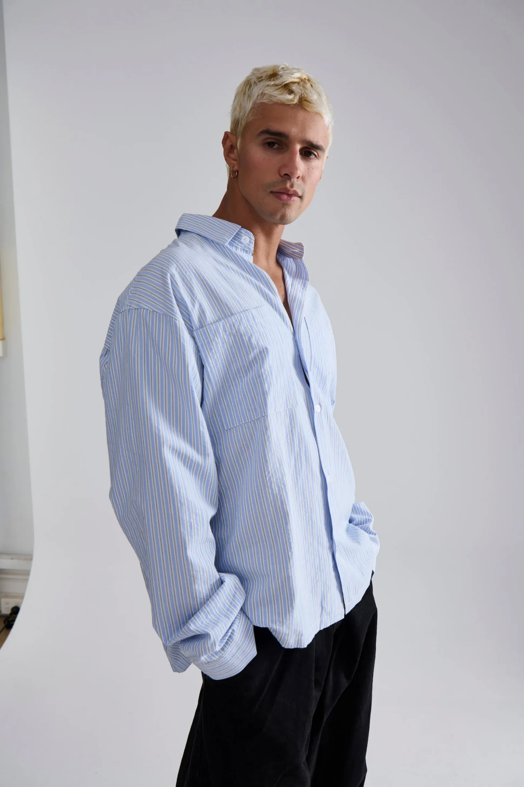 Miles Stripe Shirt Blue