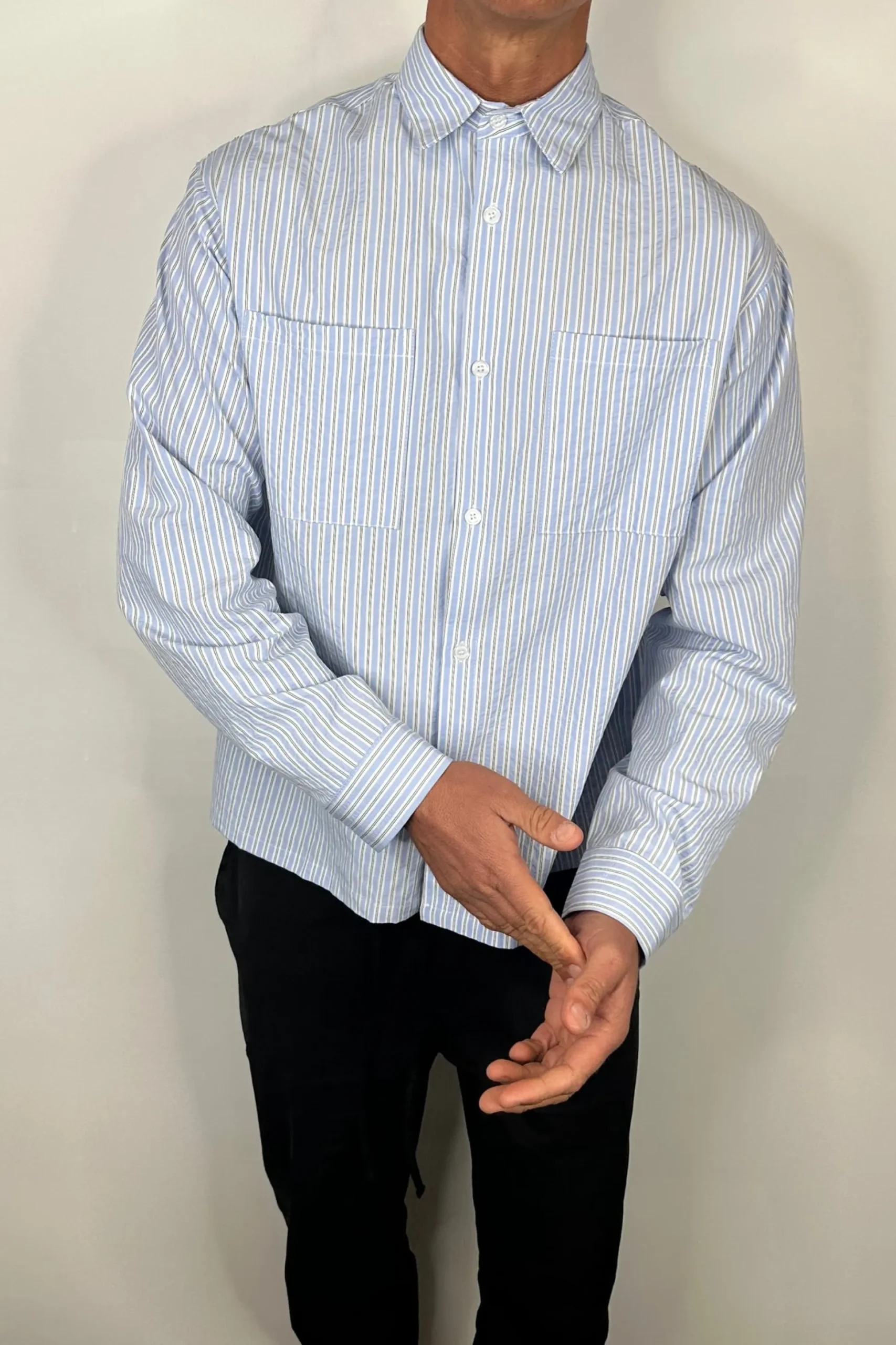 Miles Stripe Shirt Blue