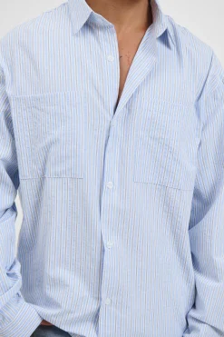Miles Stripe Shirt Blue