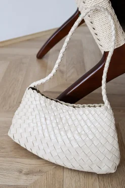 Misha Woven Shoulder Bag Ivory