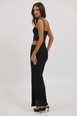 Navy Lace Maxi Dress Black