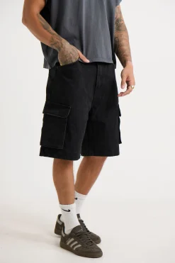 Neil Cargo Denim Short Black