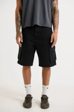Neil Cargo Denim Short Black