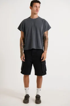 Neil Cargo Denim Short Black