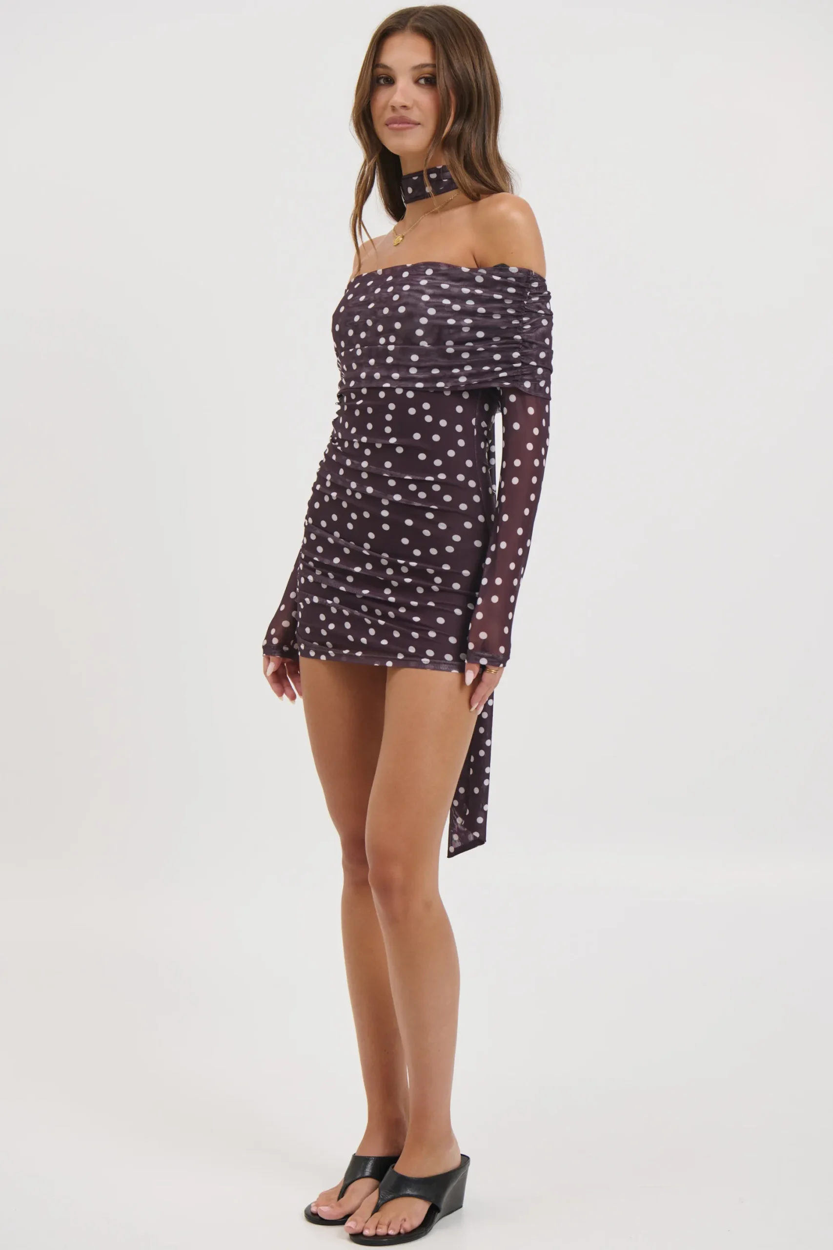 Nicolina Mini Dress Coffee