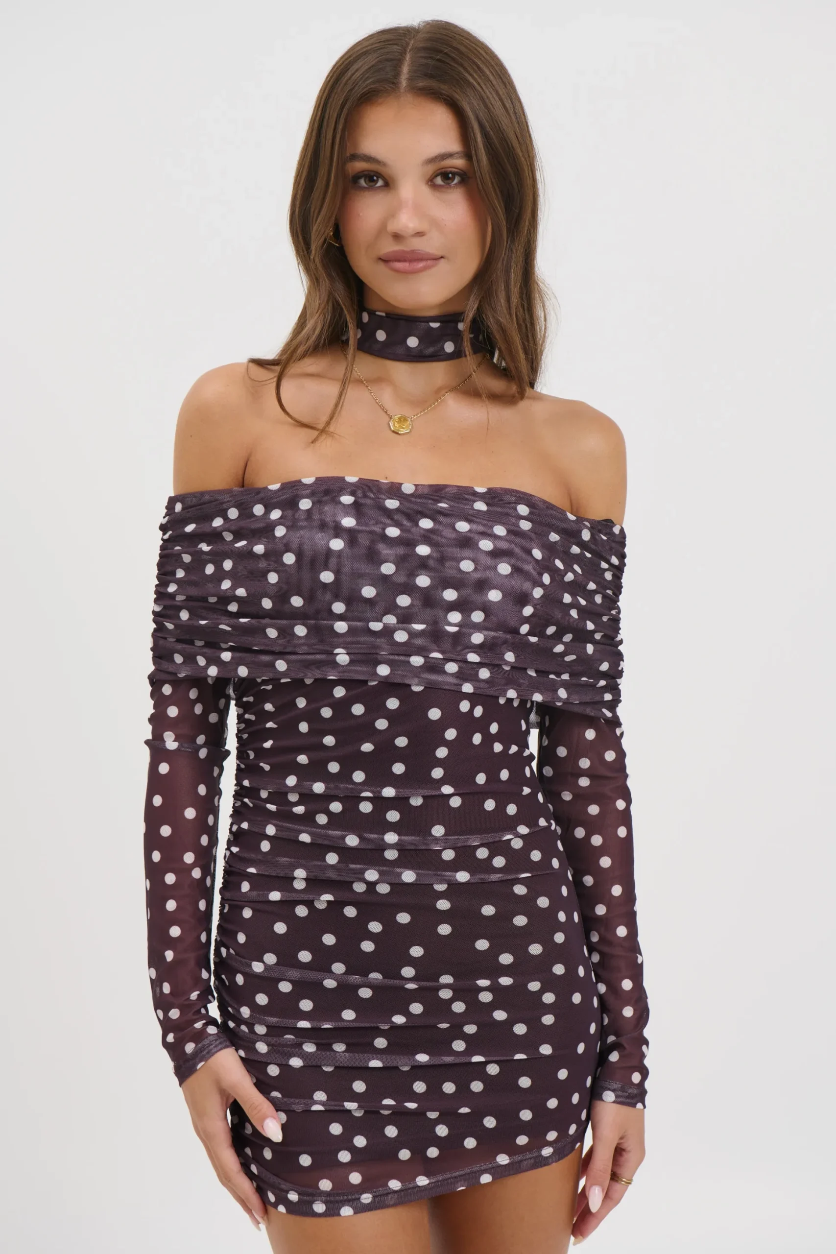 Nicolina Mini Dress Coffee