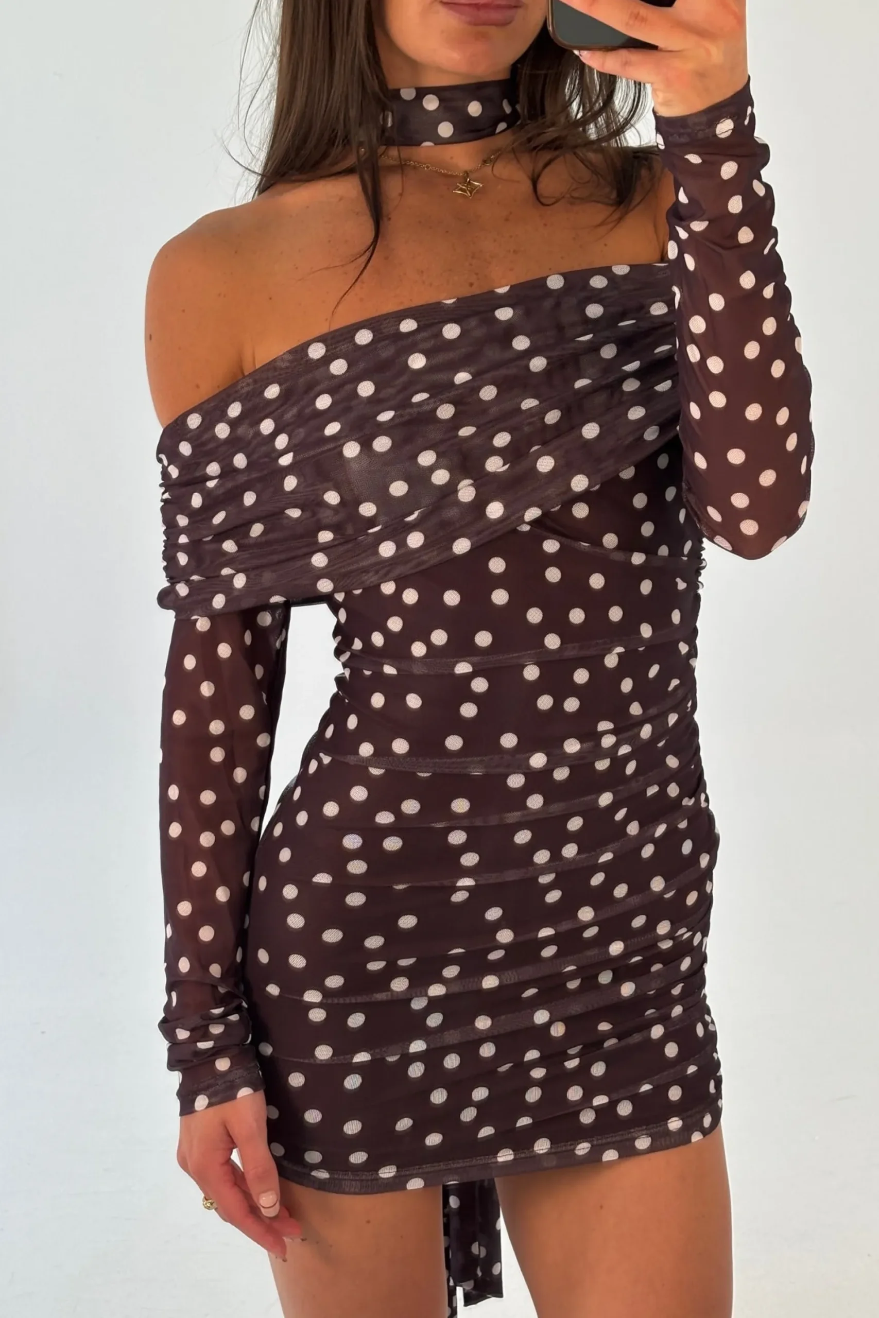 Nicolina Mini Dress Coffee
