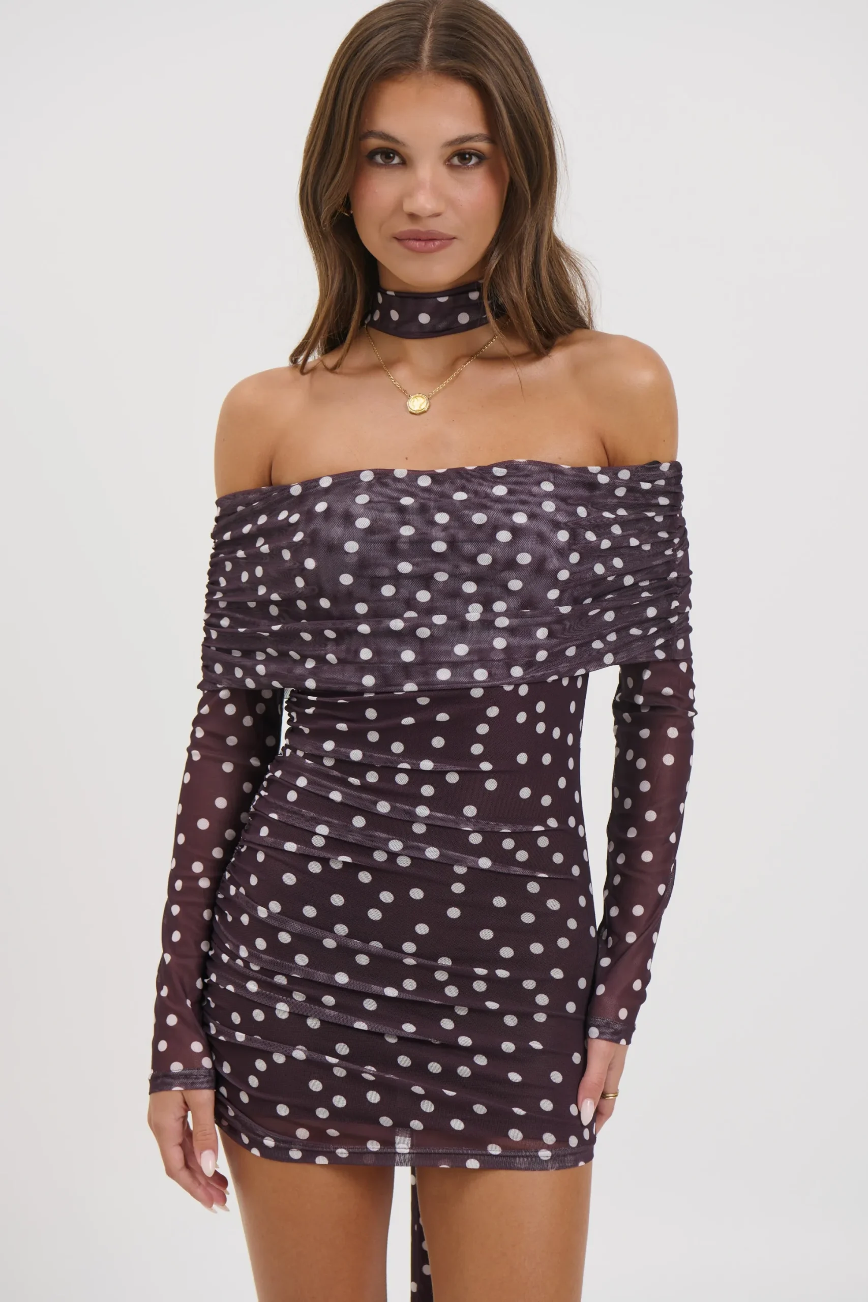 Nicolina Mini Dress Coffee