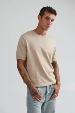 Nigel Fitted Knitted Tee Oat