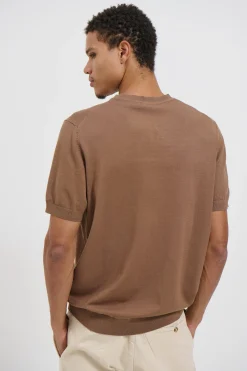 Nigel Fitted Knitted Tee Choc