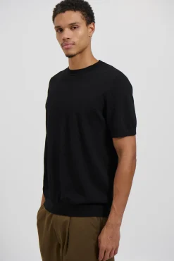Nigel Fitted Knitted Tee Black