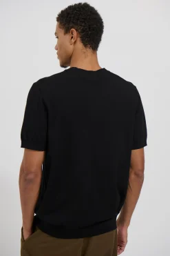 Nigel Fitted Knitted Tee Black