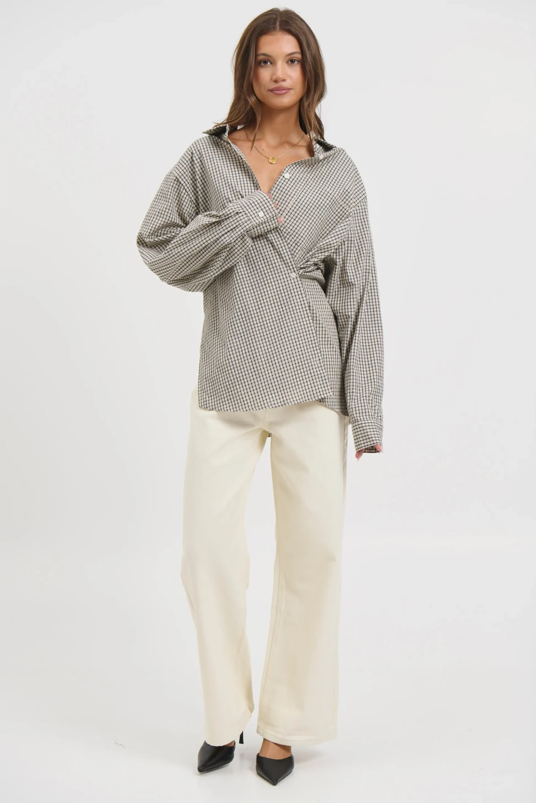 Notting Hill Shirt Cream Check