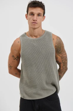 NTH Chunky Knit Tank Dark Grey