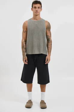NTH Chunky Knit Tank Dark Grey