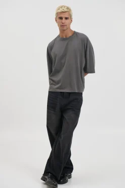 NTH Crop Box Tee Charcoal
