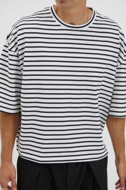 NTH Crop Box Tee White Stripe