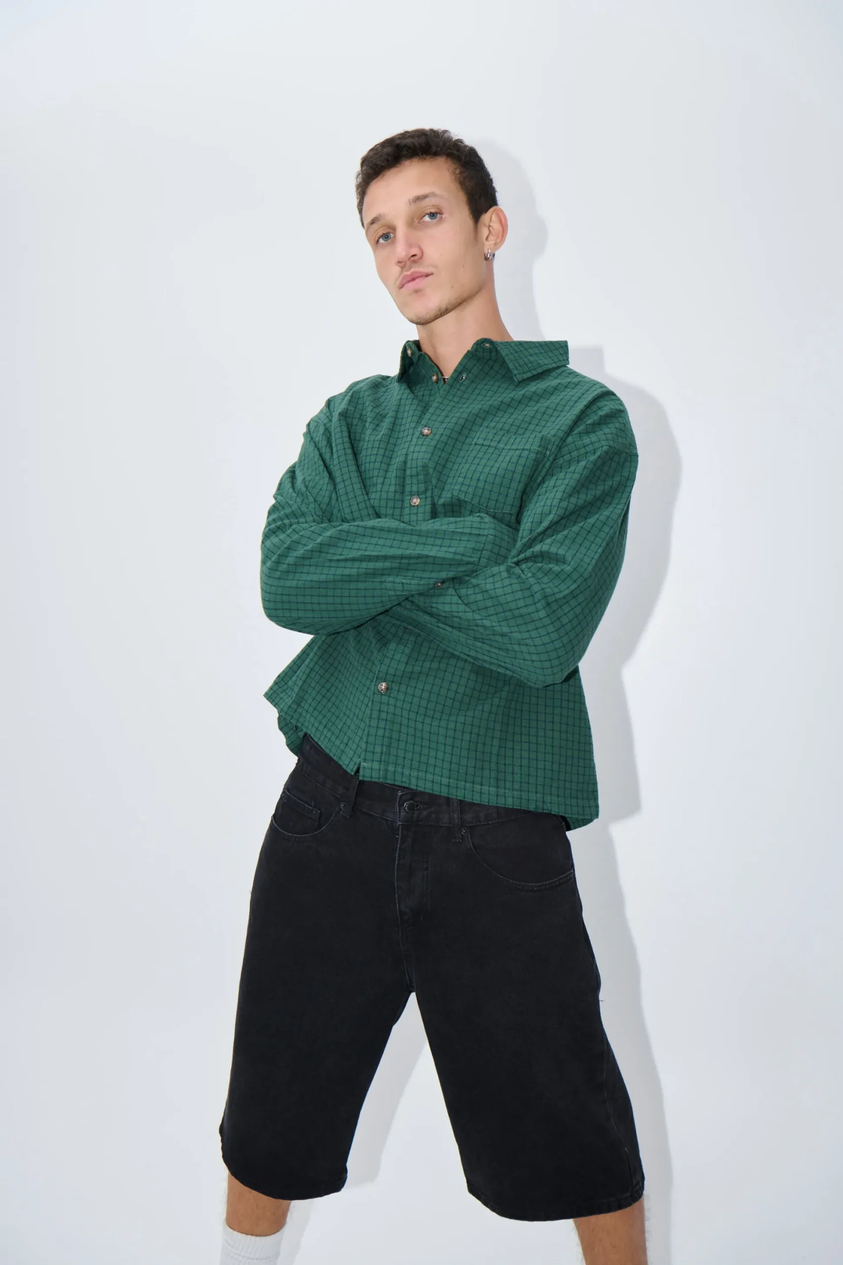 NTH Long Sleeve Check Shirt Army