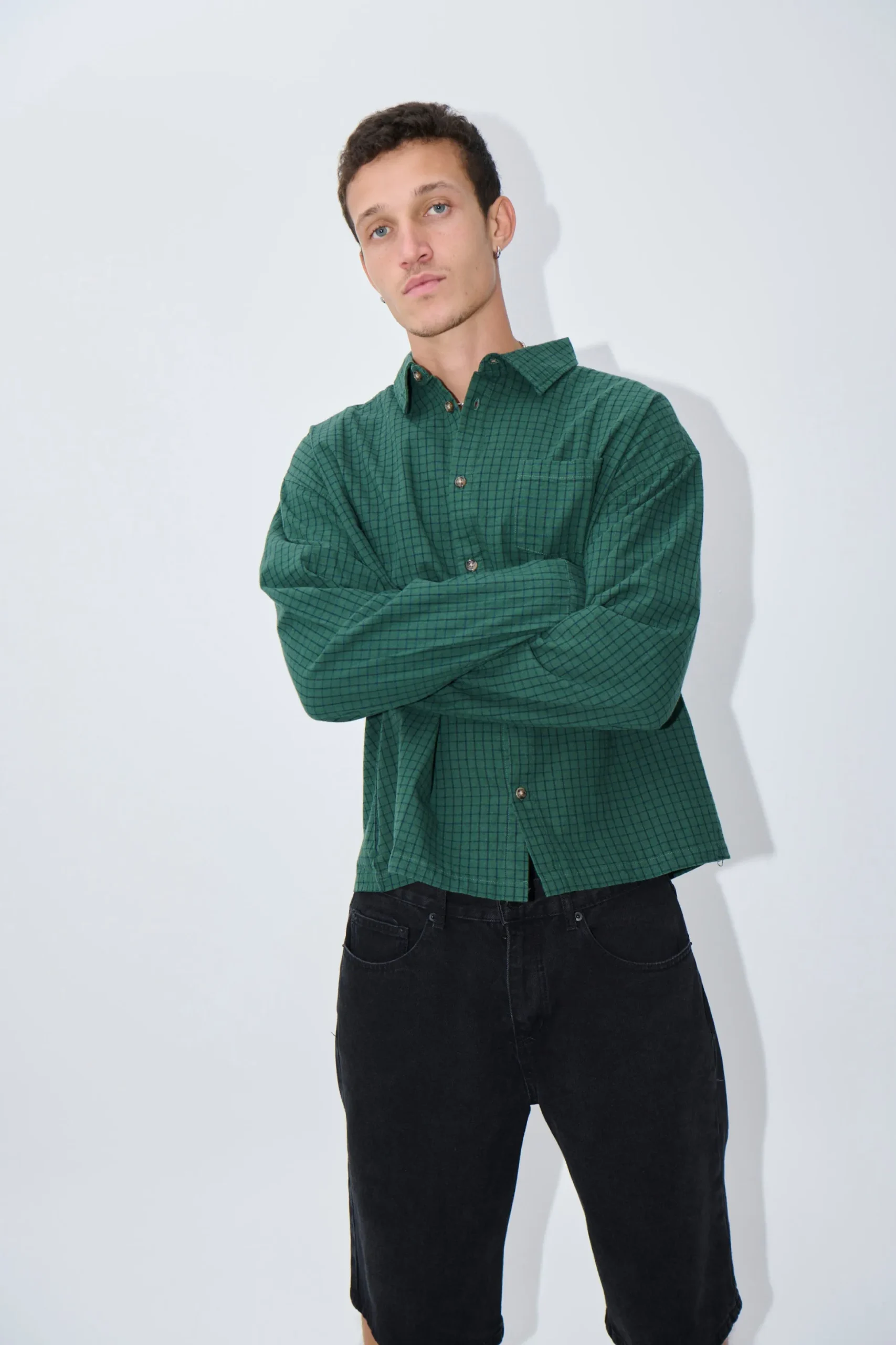 NTH Long Sleeve Check Shirt Army